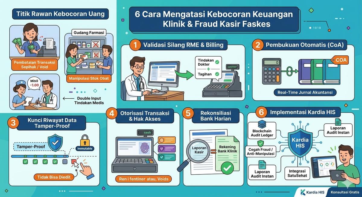 6 Cara Mengatasi Kebocoran Keuangan Klinik & Fraud Kasir Faskes