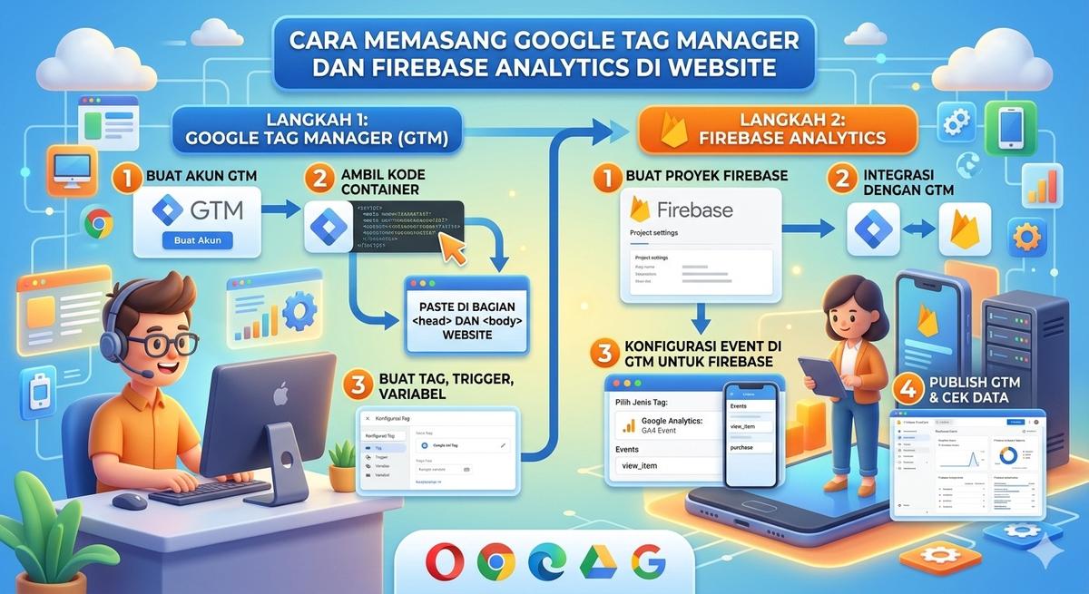 Cara Memasang Google Tag Manager dan Firebase Analytics di Website