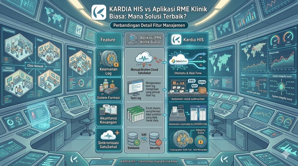 Perbandingan Kardia HIS vs Aplikasi RME Klinik Biasa: Mana Solusi Terbaik?