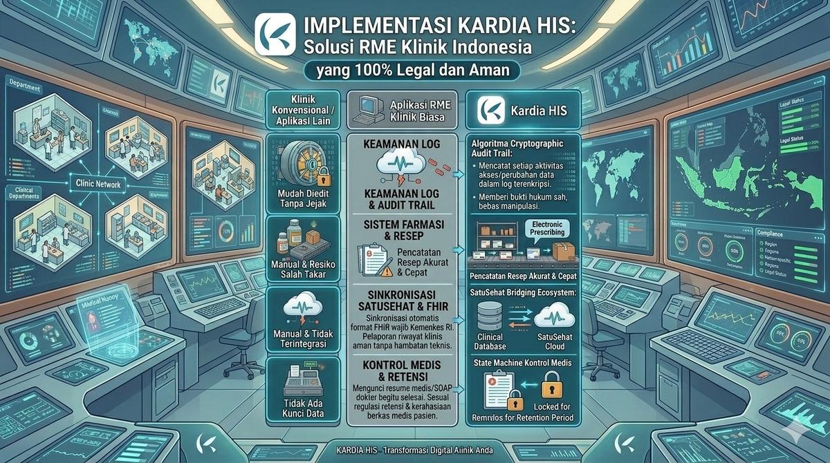 Implementasi Kardia HIS: Solusi RME Klinik Indonesia yang 100% Legal dan Aman