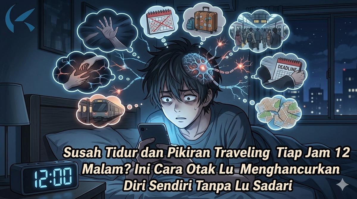 Susah Tidur dan Pikiran Traveling Tiap Jam 12 Malam? Ini Cara Otak Lu Menghancurkan Diri Sendiri Tanpa Disadari