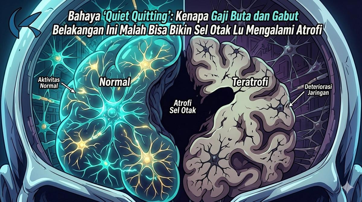 Bahaya 'Quiet Quitting': Kenapa Gaji Buta dan Gabut Belakangan Ini Malah Bisa Bikin Sel Otak Lu Mengalami Atrofi