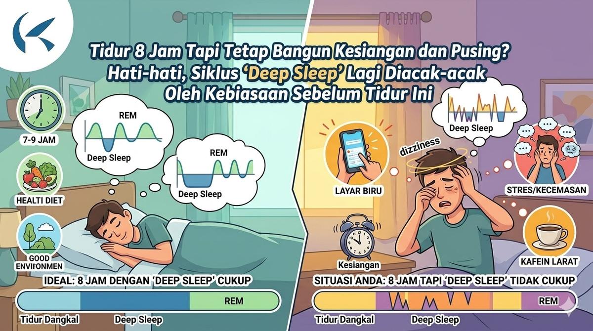 Tidur 8 Jam Tapi Tetap Bangun Kesiangan dan Pusing? Hati-hati, Siklus 'Deep Sleep' Lu Lagi Diacak-acak Oleh Kebiasaan Sebelum Tidur Ini