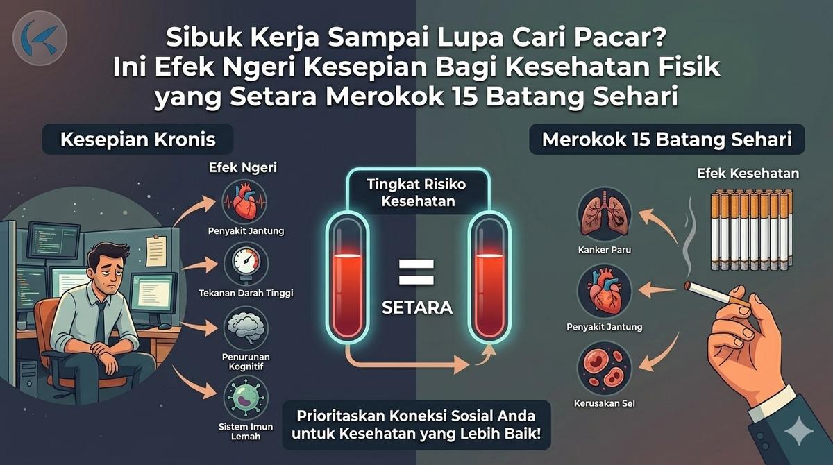 Sibuk Kerja Sampai Lupa Cari Pacar? Ini Efek Ngeri Kesepian Bagi Kesehatan Fisik yang Setara Merokok 15 Batang Sehari