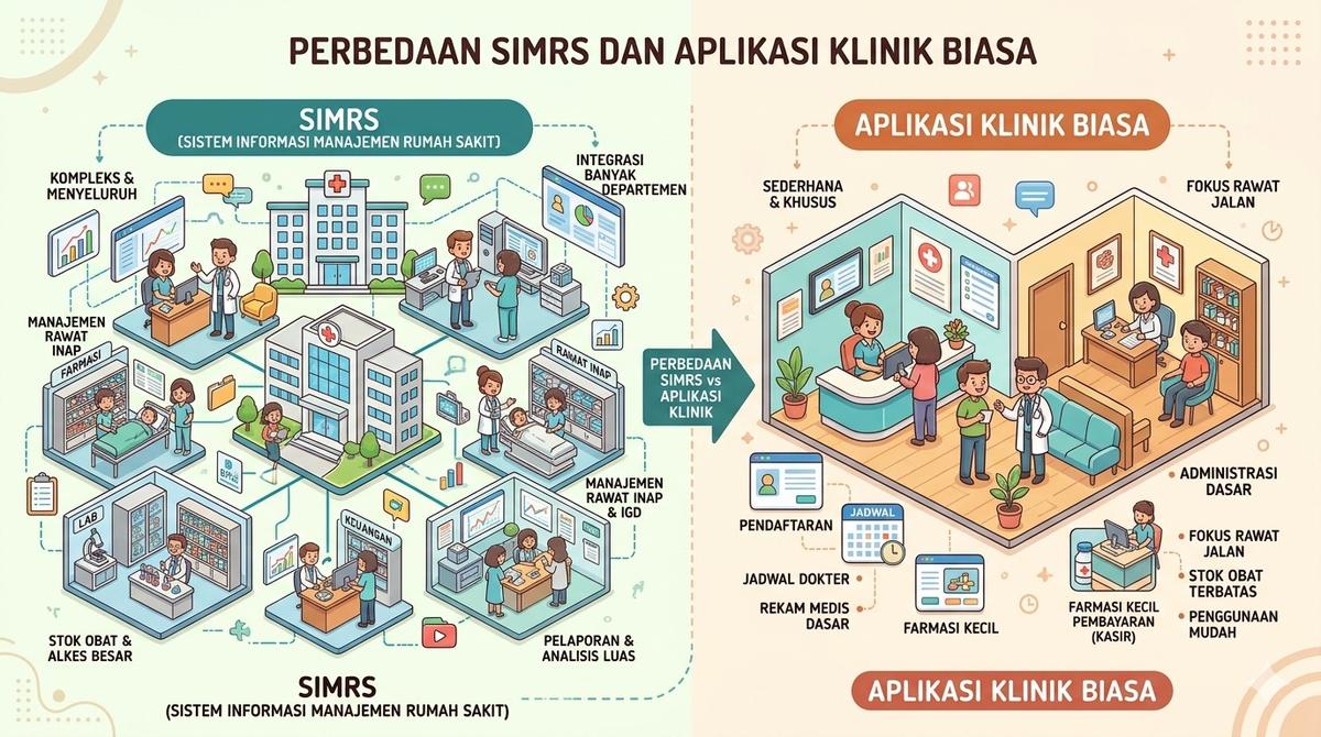 Perbedaan SIMRS dan Aplikasi Klinik Biasa Apa Saja?